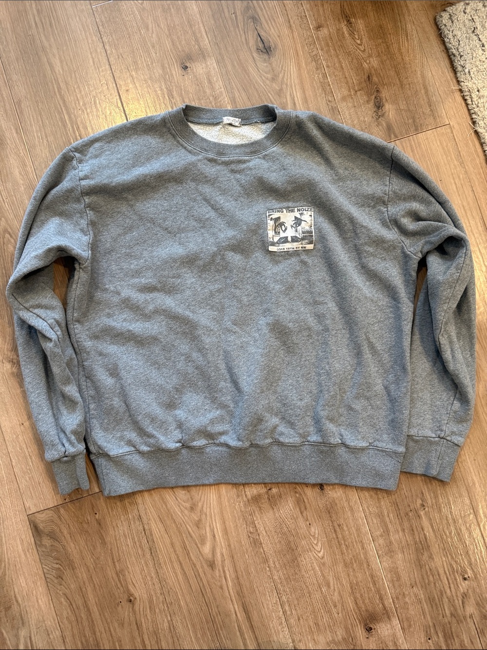 Brandy Melville Gray Crewneck Sweatshirt with Chest Patch